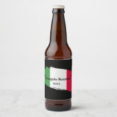 Italiaanse achternaam Custom Flag Kleuren Reunion Bier Etiket (Voorkant)