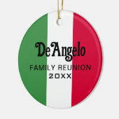 Italiaanse achternaam Custom Flag Kleuren Reunion Keramisch Ornament (Links)