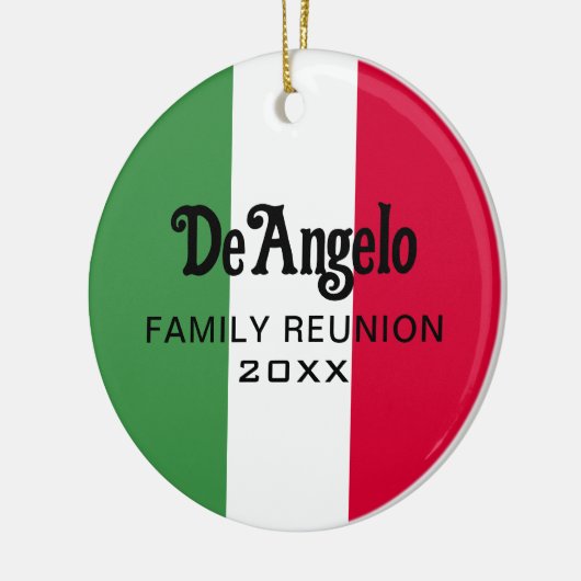 Italiaanse achternaam Custom Flag Kleuren Reunion Keramisch Ornament (Links)