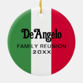 Italiaanse achternaam Custom Flag Kleuren Reunion Keramisch Ornament (Achterkant)