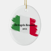 Italiaanse achternaam Custom Flag Kleuren Reunion Keramisch Ornament (Rechts)