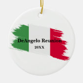 Italiaanse achternaam Custom Flag Kleuren Reunion Keramisch Ornament (Voorkant)