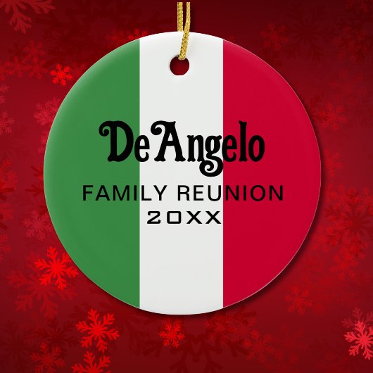 Italiaanse achternaam Custom Flag Kleuren Reunion Keramisch Ornament