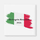 Italiaanse achternaam Custom Flag Kleuren Reunion Magneet (Voorkant)