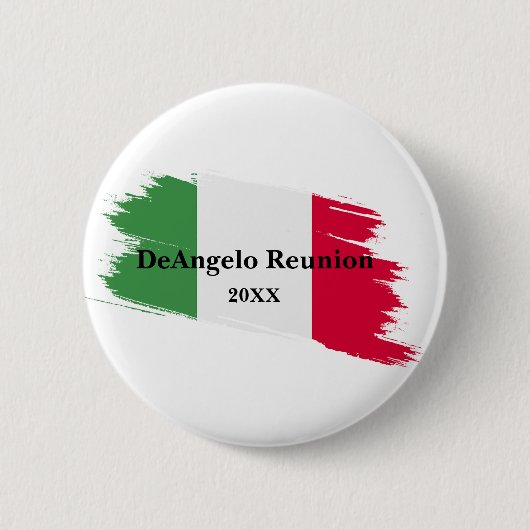 Italiaanse achternaam Custom Flag Kleuren Reunion Ronde Button 5,7 Cm (Voorkant)