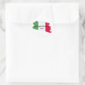 Italiaanse achternaam Custom Flag Kleuren Reunion Ronde Sticker (Tas)