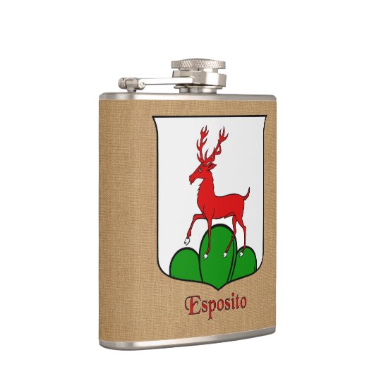 Italiaanse achternaam Esposito Heraldic Shield Heupfles (Rechts)