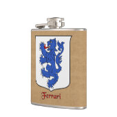 Italiaanse achternaam Ferrari Heraldic Shield Heupfles (Links)
