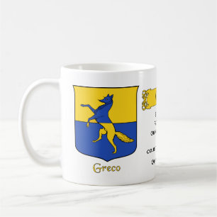 Italiaanse achternaam Greco Heraldic Shield en Bla Koffiemok