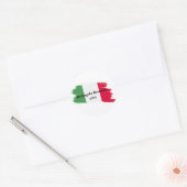 Italiaanse achternaam naam aangepaste vlagkleuren  ronde sticker (Envelop)