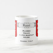 Italiaanse achternaam Rossi Heraldic Shield en Bla Koffiemok (Center)
