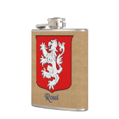 Italiaanse achternaam Rossi Heraldic Shield Heupfles (Links)