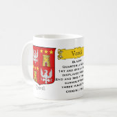 Italiaanse achternaam Verdi Heraldic Shield en Bla Koffiemok (Voorkant links)