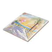 Italiaanse Adria Beach Scene Tegeltje (Zijkant)