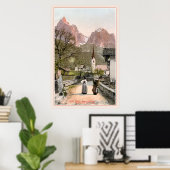  Italiaanse Alpen: Bergdorpje Poster (Thuiskantoor)