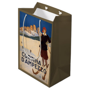 Italiaanse Alpen Italië Vintage Reizen geschenkzak Medium Cadeauzakje