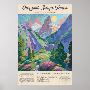 Italiaanse Alpen Landschapskunst Afdruk Vintage Re Poster