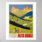  Italiaanse Alpen-reisposter (Zuid-Tirol) Poster (Voorkant)