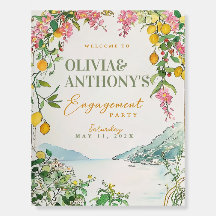 Italiaanse Amalfi kust bruiloft welkom teken citro