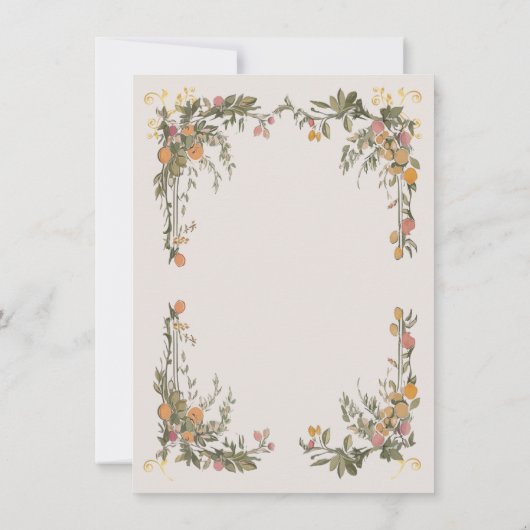 Italiaanse Amalfi Kust Lemon bloemenbruiloft Kaart (Achterkant)