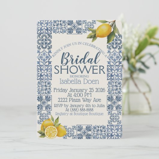 Italiaanse Amalfi-kust Thema Aangepaste Bruidsdouc Feestdagenkaart (Staand voorkant)