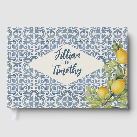 Italiaanse Amalfi thema bruiloft Gastenboek (Voorkant)