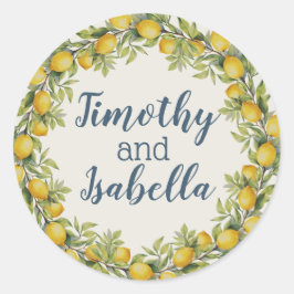 Italiaanse Amalfi thema bruiloft Ronde Sticker