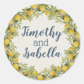 Italiaanse Amalfi thema bruiloft Ronde Sticker (Voorkant)