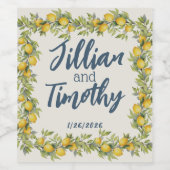 Italiaanse Amalfi thema bruiloft Wijn Etiket (Enkel label)