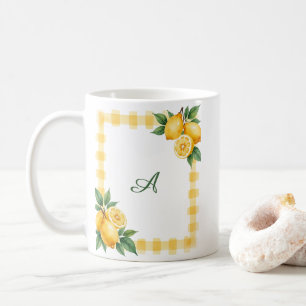 Italiaanse Amalfikust Citrus Citrus Geel Gingham Koffiemok