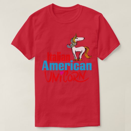 Italiaanse Amerikaanse Eenhoorn 3 T-shirt (Design voorkant)