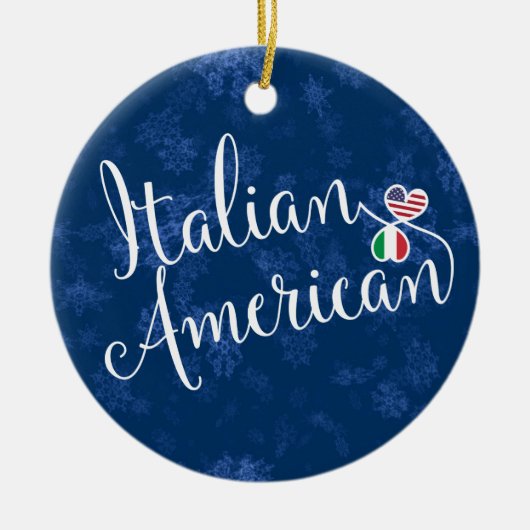 Italiaanse Amerikaanse harten vlaggen vakantie dec Keramisch Ornament (Voorkant)