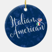 Italiaanse Amerikaanse harten vlaggen vakantie dec Keramisch Ornament (Achterkant)