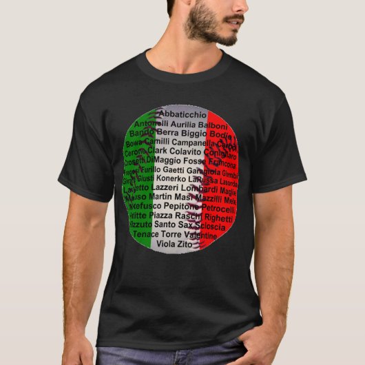 Italiaanse Amerikaanse honkbalspelers T-shirt (Voorkant)