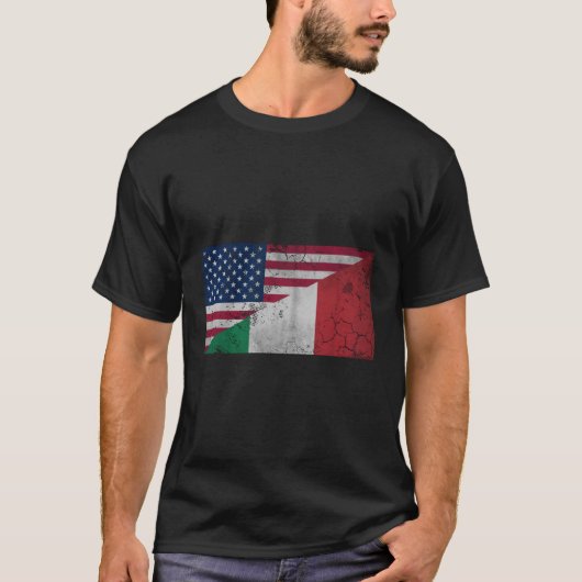 Italiaanse Amerikaanse Italiaanse vlag Italië Ital T-shirt (Voorkant)