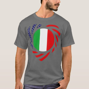 Italiaanse Amerikaanse multinationale patriot vlag T-shirt