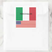 Italiaanse Amerikaanse pride vlag aangepaste drank Vierkante Sticker (Tas)