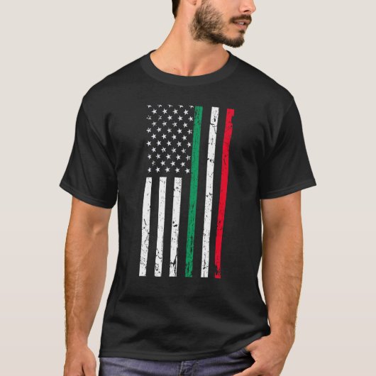 Italiaanse Amerikaanse vlag Amerikaanse pride 4th  T-shirt (Voorkant)