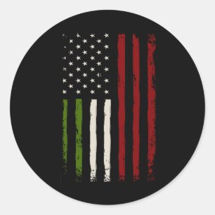 Italiaanse Amerikaanse vlag Italië Erfgoed Amerika Ronde Sticker