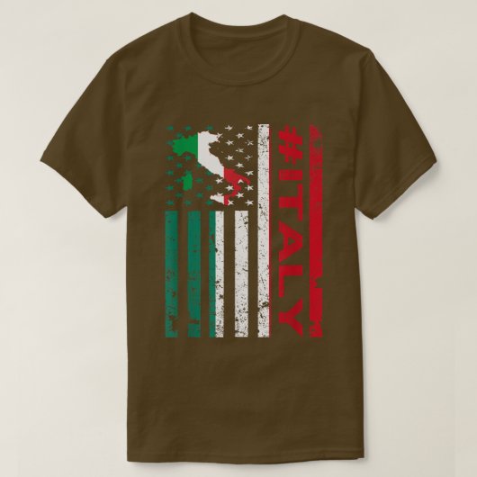 Italiaanse Amerikaanse vlag Italië Verenigde State T-shirt (Design voorkant)