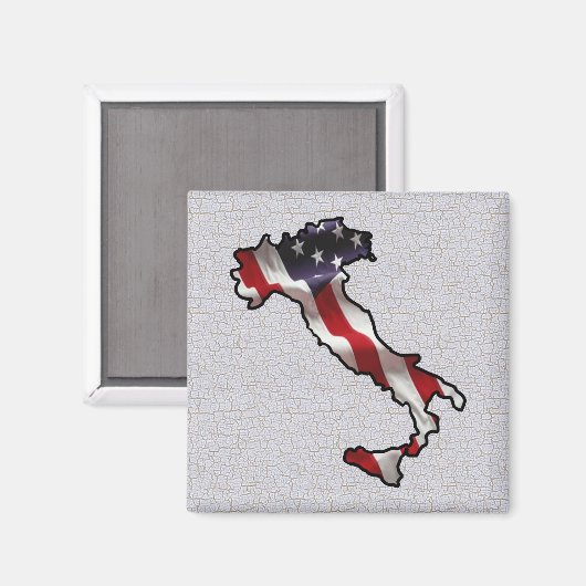 Italiaanse Amerikaanse vlag Magneet (Voorkant / Achterkant)
