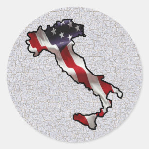 Italiaanse Amerikaanse vlag Ronde Sticker