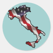 Italiaanse Amerikaanse vlag Ronde Sticker (Voorkant)