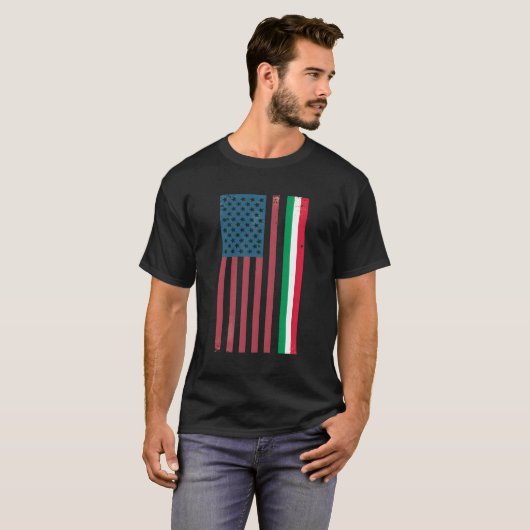 Italiaanse Amerikaanse vlag T-shirt (Voorkant volledig)