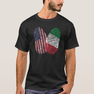 Italiaanse Amerikaanse Vlag Vingerafdruk Italië T-shirt