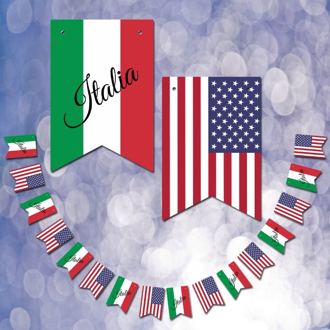 Italiaanse Amerikaanse vlaggen, partij Italië span Vlaggetjes