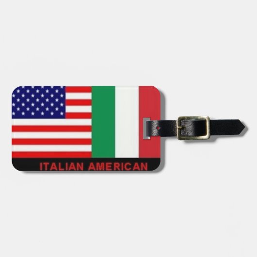 ITALIAANSE/AMERIKAANSE VLAGGENDEKKING/GOLF-LABEL BAGAGELABEL (Voorkant horizontaal)