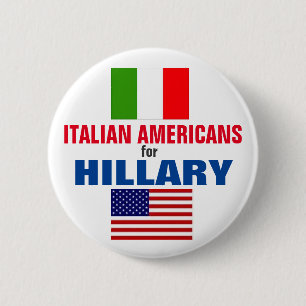 Italiaanse Amerikanen voor Hillary 2016 Ronde Button 5,7 Cm