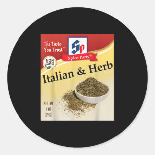 Italiaanse &amp; Kruiden Condiment Kerst Kruiden G Ronde Sticker