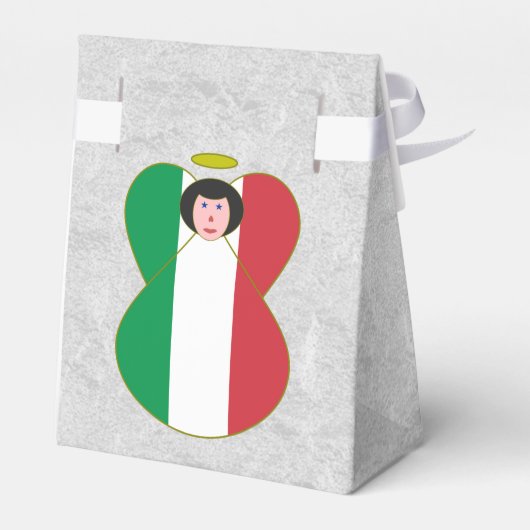 Italiaanse Angel Flag Black Hair Bedankdoosjes (Achterkant)